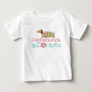 Bébé T-shirt chien Wiener Dachshund et Donuts pour enfa