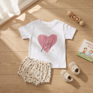 Bébé T-shirt Coeur rose pour enfants