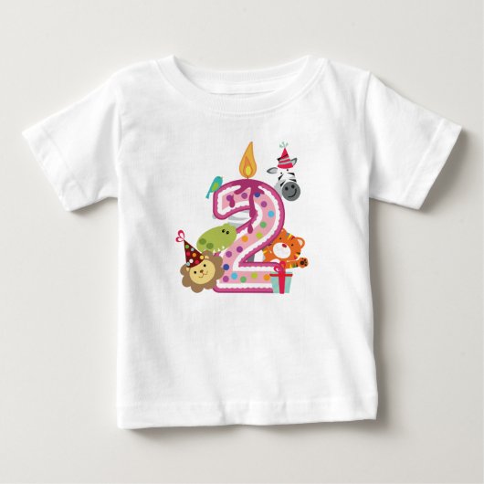 Bébé T-shirt d'anniversaire du numéro 2 seconde pour (Devant)