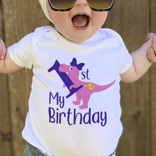 Bébé T-shirt de dinosaure pour fille pour son 1er anniv