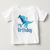 Bébé T-Shirt de dinosaure pour mon 1er anniversaire (Devant)