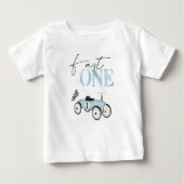 Bébé T-shirt de fête pour le thème voiture de course bl (Devant)