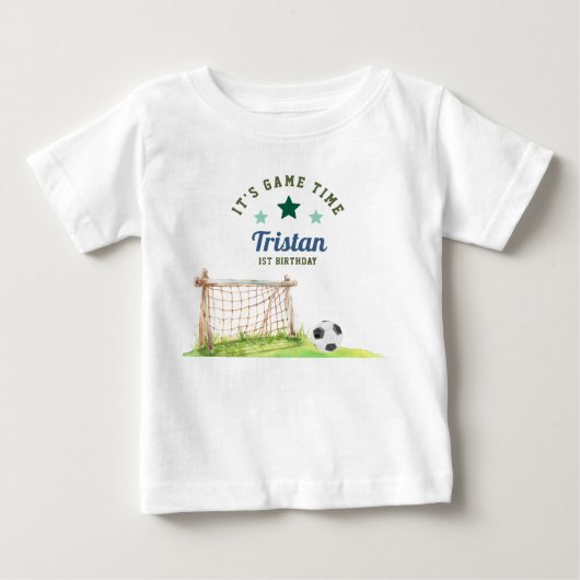 Bébé T-shirt de foot « C'est parti » pour le premier an (Devant)
