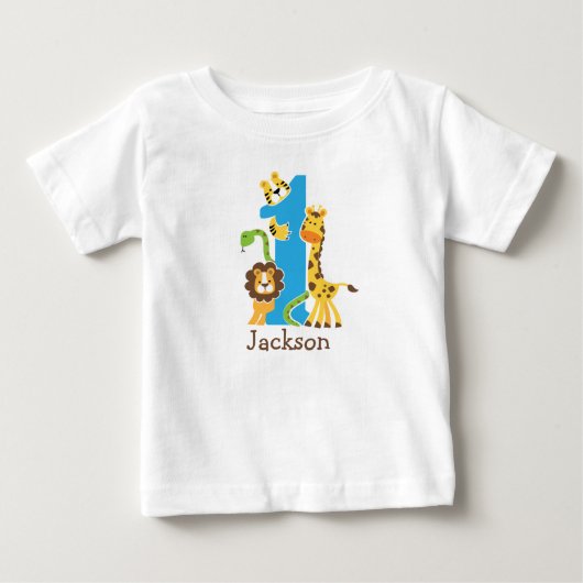 Bébé T-shirt de la jungle pour le 1er anniversaire (Devant)