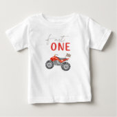 Bébé T-shirt de vélo Quad Rouge "Fast One" pour anniver (Devant)