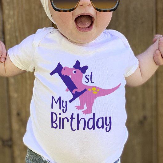 Bébé T-shirt dinosaure pour fille de 1 an
