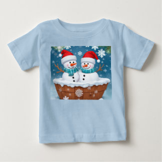 Bébé T-shirt drôle pour tout-petit Bonhommes de neige
