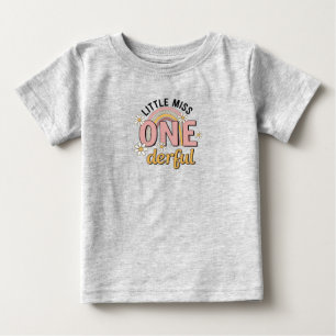Bébé T-shirt Groovy Little Miss Merveilleuse pour le 1e