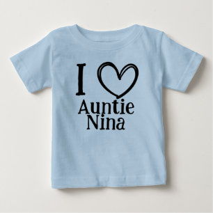 Bébé T-shirt personnalisé "J ❤️ Mon (Nom)" pour bébé/to
