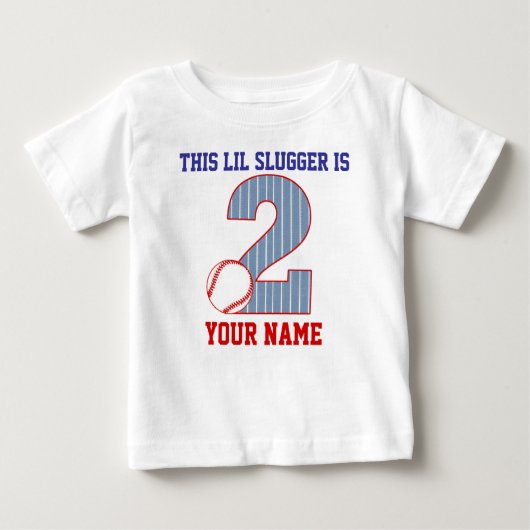 Bébé T-shirt personnalisé pour le baseball du 2e annive (Devant)