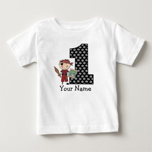 Bébé T-shirt Pirate pour le premier anniversaire (Devant)