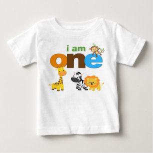 Bébé T-shirt pour 1er anniversaire dans la jungle pour