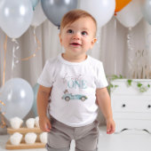 Bébé T-shirt pour anniversaire de voiture de course ble