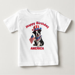Bébé T-shirt pour enfant avec chiot Boston Terrier (2b)