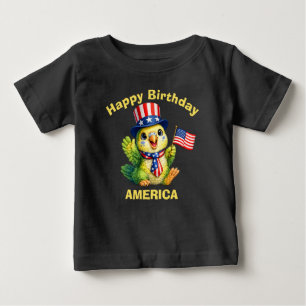 Bébé T-shirt pour enfant avec perroquet (4i) patriotiqu