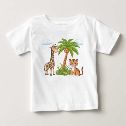 Bébé T-shirt pour enfants avec de mignons animaux de ca (Devant)