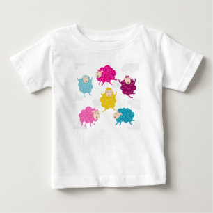 Bébé T-shirt pour enfants avec moutons heureux colorés