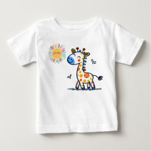 Bébé T-shirt pour enfants - Girafe mignon & Soleil