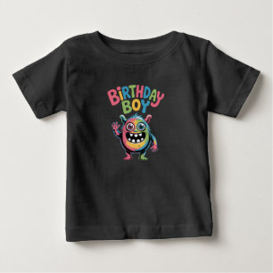 Bébé T-shirt pour garçon d'anniversaire avec un monstre