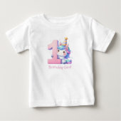 Bébé T-shirt pour la 1ère fête d'anniversaire de fille (Devant)
