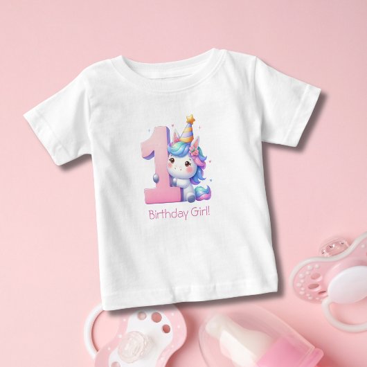 Bébé T-shirt pour la 1ère fête d'anniversaire de fille
