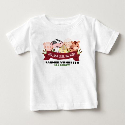 Bébé T-Shirt pour l'anniversaire de la ferme (Devant)