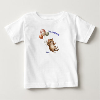 Bébé T-Shirt pour le 1er anniversaire de chat mignon
