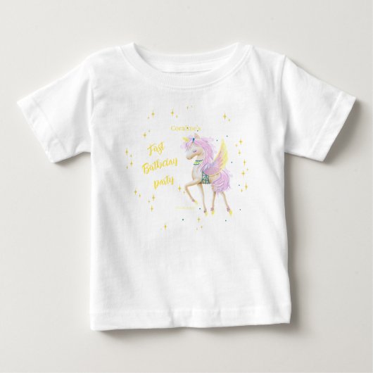 Bébé T-shirt pour le premier anniversaire avec l'image  (Devant)