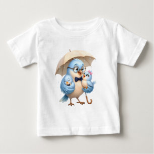 Bébé T-shirt pour tout-petit avec une famille de merleb