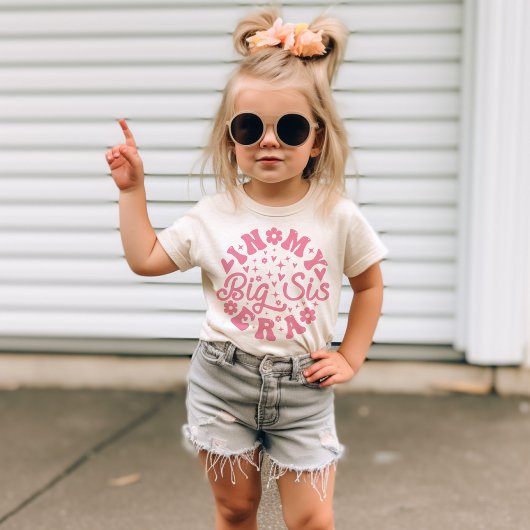 Bébé T-shirt rose Grande Sœur pour ma grande époque de 