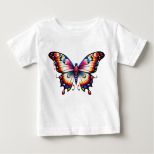 Bébé T-shirt vibrant et coloré d'art pop papillon pour