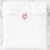 Bébé Tea Party Merci rose Favor Sticker (Sac)