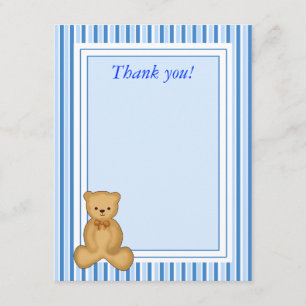 BÉBÉ TEDDY BEAR BLUE Stripe Merci plat