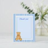 BÉBÉ TEDDY BEAR BLUE Stripe Merci plat (Debout devant)