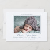 Bébé Toile bleu - Faire-part de naissance photo (Devant)