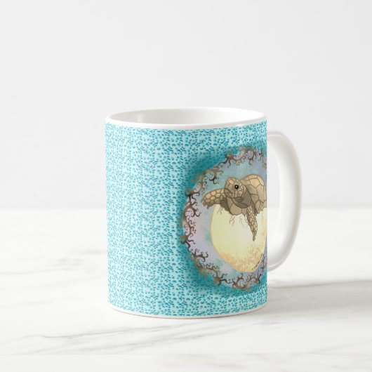 Bébé Tortue Oeuf Mug (Devant droit)