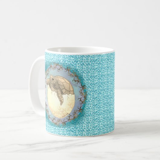 Bébé Tortue Oeuf Mug (Devant gauche)