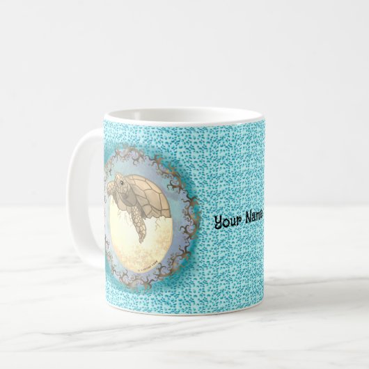 Bébé Tortue Oeuf Mug (Devant gauche)