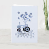 Bébé Tracteur bleu avec carte à ballons (Dos)