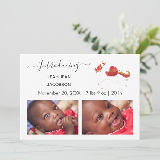 Bébé très élégant Photo Faire-part de naissance Un (Debout devant)