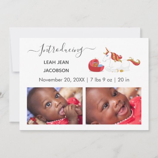 Bébé très élégant Photo Faire-part de naissance Un (Devant)