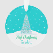 Bébé Turquoise clair premier arbre de Noël (devant)
