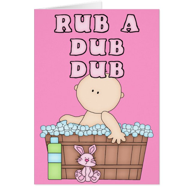Bébé un dub Dub dans la fiche de voeux de bain (Devant)