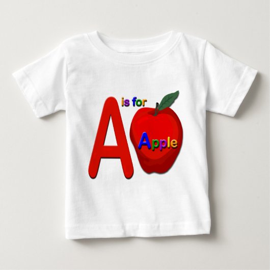 Bébé Un est pour le T-shirt pour enfants Apple (Devant)