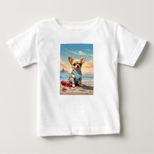 Bébé Un mignon T-shirt en forme de petit chien pour (Devant)
