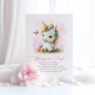 Bébé Unicorn Invitations d'anniversaire