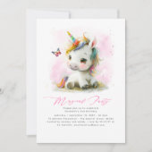 Bébé Unicorn Invitations d'anniversaire (Devant)