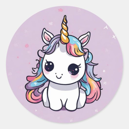 Bébé Unicorn Party Favoriser Stickers (Devant)