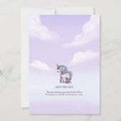 Bébé Unicorne Temps de bain | Invitation Baby show (Dos)