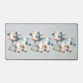 Bébé Vache Gingham Bleu Pastel Esthétique Ferme (Recto)